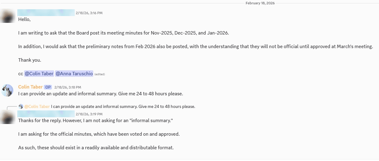 The request and the reply, Feb 18 2026